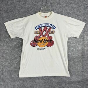VTG Hard Rock Cafe‎ Shirt Large London 20th Anniversary SS 90s Music Guitars